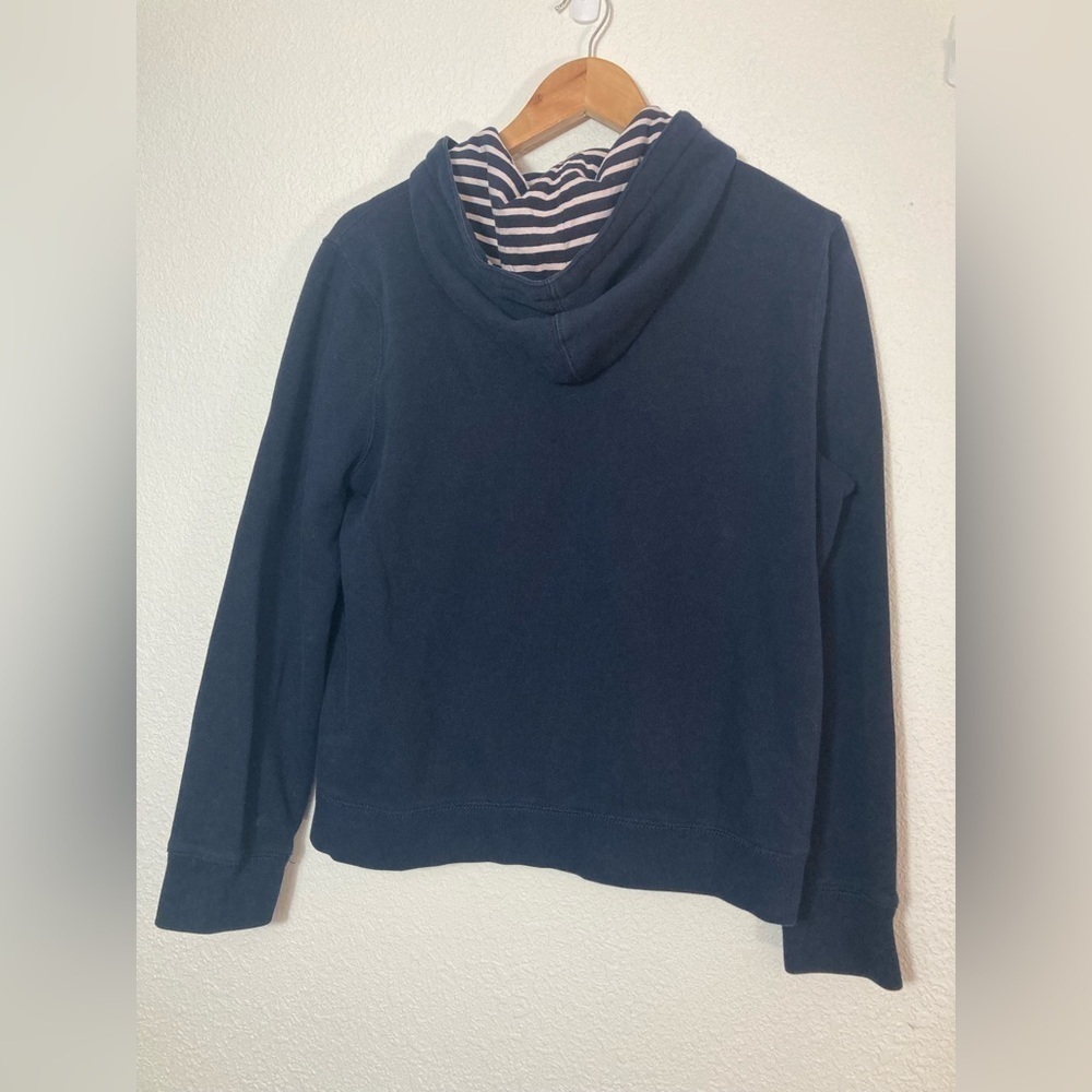 LRL Lauren Jeans Co Ralph Lauren nautical logo zip up hood sweater striped L - Picture 5 of 6